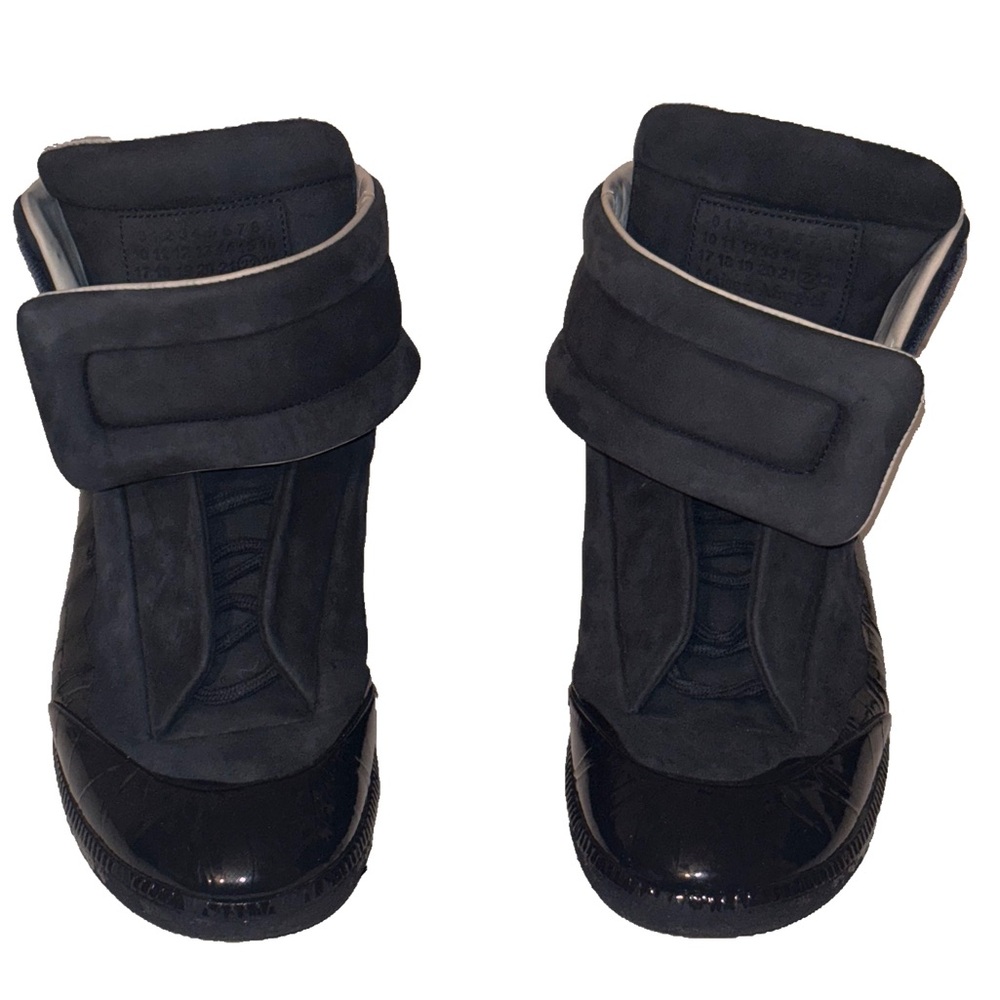 MAISON MARTIN MARGIELA
Men's Dipped Suede Future High-Top Sneaker, Navy size 42